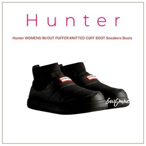 New Hunter WOMENS IN/OUT PUFFER KNITTED CUFF BOOT Black sz 11( UK9/US11/EU43)